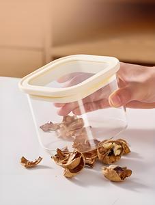 Wishome vuông đựng thức ăn lọ thủy tinh với rõ ràng nắp đậy kín nhà bếp hộp bộ cho bột đường tủ lạnh an toàn - Product Image 2