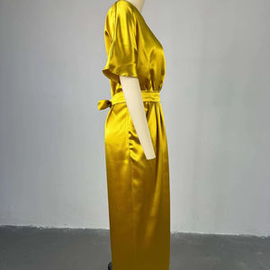 RedPeony abito elegante da donna <span class=keywords><strong>con</strong></span> scollo a V asimmetrico abito a maniche corte a vita alta <span class=keywords><strong>con</strong></span> <span class=keywords><strong>spacco</strong></span> a un passo - Product Image 5