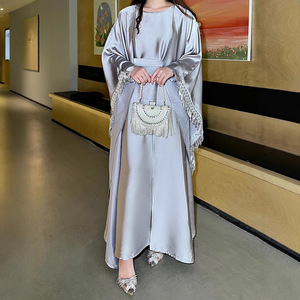 2025 Istanbul Jacquard abiti da donna Abaya elegante manicotto con fiocco nuovo Design tradizionale abbigliamento musulmano per Ramadan - Product Image 3