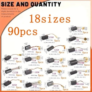 Carbon Brushes 90Pcs 18 Sizes For <b>Power</b> Tools Impact Drills Circular <b>Saws</b> Angle Grinders Replacement Motor Accessories - Product Image 5