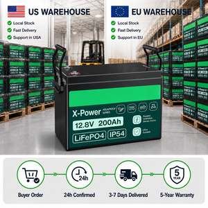 Batteria LiFePO4 12V con BMS Integrato, Disponibile in Magazzino UE, 10/20/50/100/125/200/300/400Ah, Batteria al Litio LFP per Sistemi Solari e Inverter - Product Image 1