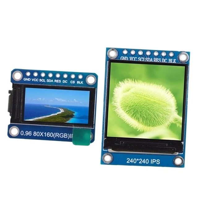 TFT IPS LCD Display Module 0.96 Inch and 1.3 Inch with SPI Interface 65K Full Color ST7735 ST7789 80x160 240x240 Not OLED