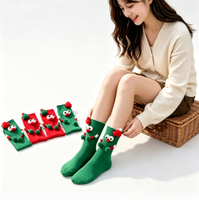 Chaussettes unisexes mi-mollet en polyester/coton à motif de dessin animé mignon et amusant, style décontracté, tendance, pour l'hiver et Noël, vente chaude en usine