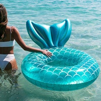 Bouée de natation gonflable en PVC rose sirène avec dossier pour femme, idéale pour les fêtes à la piscine et à la plage