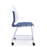 Chaise de formation ergonomique avec siège et dossier en mousse moulée, avec étagère intégrée, confortable pour bureau, réunion, conférence, chambre