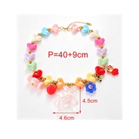 Asu kleurrijke choker ketting met hartvormige kralen en ballonhondjes & fruitbedels, zomerse statement sieraden voor vrouwen