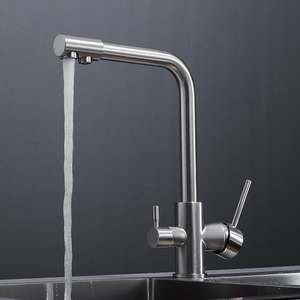<span class=keywords><strong>Robinet</strong></span> de cuisine moderne à poignée unique en acier inoxydable avec <span class=keywords><strong>eau</strong></span> filtrée et mitigeur 3 voies - Product Image 3