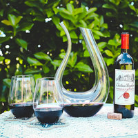 Carafe à vin en cristal de 1500 ml avec logo personnalisé, créative, pour bar à vin, aérateur en forme de U