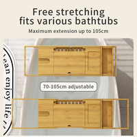 Plateau de baignoire en bois durable, écologique et imperméable - Conception extensible, qualité alimentaire, pour la maison, cadeaux de pendaison de crémaillère