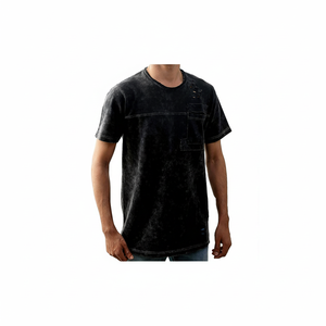 T-shirts délavés à l'acide à bas prix pour hommes T-shirt délavés à l'acide à coupe ample avec logo personnalisé en gros pour hommes en vrac - Product Image 1
