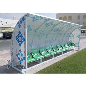 Banc de Reserves Économique PY pour Football avec Sièges en Plastique à Dossier Moyen – Abri Extérieur pour Équipe de Football de 2 à 24 Places - Product Image 6