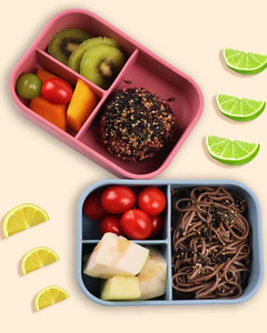 Boîte à bento en silicone 800 ml réutilisable avec compartiments 0-1L, micro-ondable, chauffable, hermétique, anti-fuite, sans BPA, compatible lave-vaisselle - Product Image 5