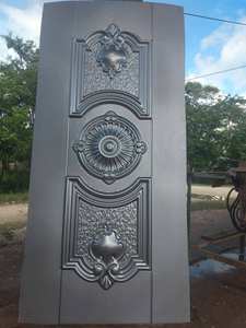 Panneau de porte en métal estampé à <span class=keywords><strong>double</strong></span> battant, tôle de porte en acier estampé - Product Image 5