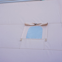 Tente de camping en coton Oxford à gonflage automatique 12 ㎡ avec fenêtres en maille de porte transparente ventilées anti-moustiques