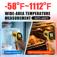 Termómetro infrarrojo sin contacto láser digital de alta precisión Pantalla LCD Clasificación IP55 Plástico para industrias de alimentos de barbacoa OEM