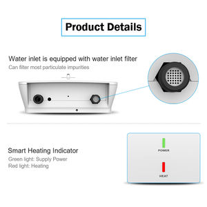 Calentador de Agua Eléctrico sin Tanque Certificado ISO9001, 5500W, Control por Perilla, Carcasa de Plástico, para Uso Doméstico y Hotelero, CE CB - Product Image 4