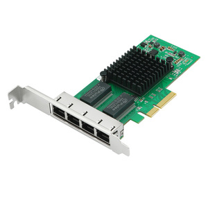 I350-T4การ์ดเครือข่าย PCIe PCI-E กิกะบิตสี่พอร์ต Gigabit NIC I350 AM4เดสก์ท็อปสายภายในสต็อก I350อะแดปเตอร์พอร์ต PCIe สี่พอร์ต - Product Image 1