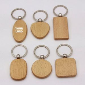 Light Wooden Keychain <b>Blanks</b> Laser Engraving Eco-Friendly Durable Personalized Key Tags <b>Ring</b> Unfinished DIY Craft Accessories - Product Image 1