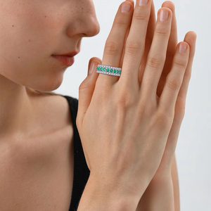 Sterling Silver 925 Jewellry Vòng phòng thí nghiệm phát triển Emerald VVS1 moissanite kim cương Tennis Wedding nhẫn trang sức cho nam giới và phụ nữ - Product Image 2