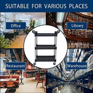 Chariot de livraison utilitaire en plastique Heavybao pour restaurants commerciaux, avec roues en aluminium, capacité 50 kg, pour le transport de nourriture dans les hôtels, équipement de restauration - Product Image 4