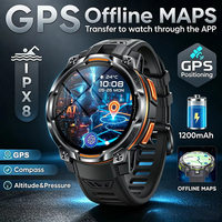 Reloj Inteligente Deportivo GPS Profesional para Hombre, Batería de 1200 mAh, Brújula, Altímetro, Resistente al Agua, Llamadas Bluetooth, Asistente GPT, Modelo KC108