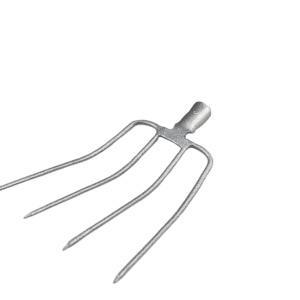 Tête de fourche de motoculteur robuste <span class=keywords><strong>à</strong></span> <span class=keywords><strong>4</strong></span> <span class=keywords><strong>dents</strong></span>, en acier estampé monobloc avec peinture argentée, pour travaux agricoles - Product Image 4