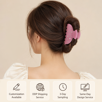 Pince à cheveux personnalisée en acétate mat avec grand strass en cristal – Vente en gros de pinces à cheveux pour femmes