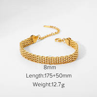Bracelet chaîne cubaine en acier inoxydable or 18 carats corde torsadée électroplaquée sous vide et montre bracelet chaîne serpent pour femme