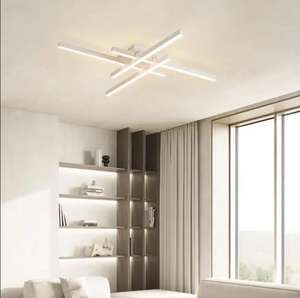 New Arrival Modern LED Ceiling Lamp Linear Dimmable Gold Oval Fixture for Living <b>Room</b> 220V <b>AC</b> with Switch Control Acrylic Cover - Product Image 4