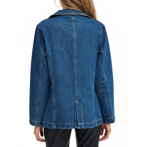 Blazer de Mezclilla para Mujer, Nuevo Diseño, Alta Calidad, Corte Entallado, Cuello de Solapa, Chaqueta Casual de Manga Larga - Product Image 2