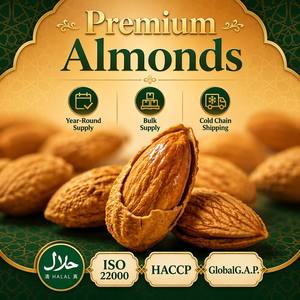 Almendras Enteras Crudas Naturales Premium, Snack de Frutos Secos, Ingrediente <span class=keywords><strong>para</strong></span> Repostería, Leche, Mantequilla, Venta al por Mayor, Exportación a Granel - Product Image 1