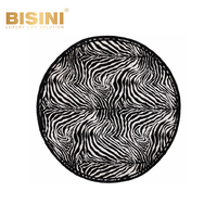 Tapis rond résistant à l'usure pour la maison, rayures noires zébrées, couverture résistante à la saleté, tapis de salon moderne, tapis de salon