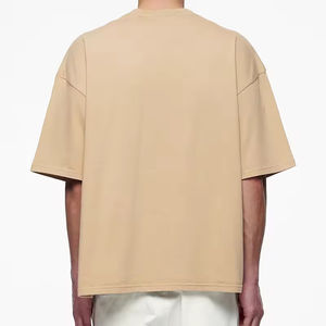 T-shirts pour hommes vierges, coupe ample, col rond, 100% coton, épais, à épaules tombantes, personnalisables, vente en gros - Product Image 3