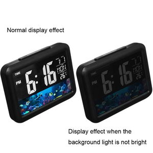 Horloge de table numérique avec affichage LCD, commande vocale, chargement USB, thermomètre, calendrier, veilleuse, réveil numérique, cadeau - Product Image 2