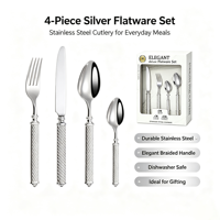Ensemble de couverts en acier inoxydable de qualité supérieure, 16 pièces, épais, poli miroir 304, vaisselle pour la salle à manger familiale, boîte cadeau