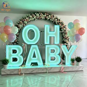 Lettere LED in Metallo Impermeabili Personalizzate 'Oh Baby' per Baby Shower, Matrimoni, <span class=keywords><strong>Feste</strong></span> di Compleanno, Decorazioni per Esterni - Product Image 1