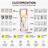 Coque transparente givrée en gros pour iPhone 18 17 Pro Max avec anneau de support rotatif anti-jaunissement