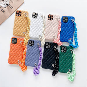 Luxury Leather Strap Cord phone case With Metal Chains for iphone 11