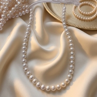 Offre Spéciale bas prix près de collier de perles blanches de culture d'eau douce rondes 9-10mm pour la promotion