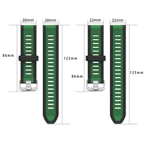 Bracelet en silicone texturé bicolore pour Garmin <span class=keywords><strong>Forerunner</strong></span> 165 <span class=keywords><strong>55</strong></span> 245 Vivoactive 5 3 20 22 mm, bracelet à libération rapide - Product Image 3