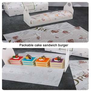 Papier sulfurisé imprimé pour panier à burger en glassine blanche, résistant à la graisse - Product Image 6