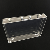 Valise en acrylique transparente personnalisée avec poignée, valise en acrylique personnalisée avec serrure