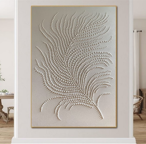 Tùy Chỉnh Hiện Đại Lớn Màu Trắng Tối Giản Phong Cách Trừu Tượng Handmade Kết Cấu Vải Sơn Dầu Cho Nhà Khách Sạn Tường Nghệ Thuật Trang Trí Nội Thất - Product Image 4