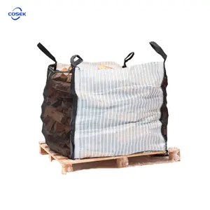 Firewood Ventilated Big Bag Breathable Bulk Big Mesh Onion Firewood Packing Bags Jumbo Bag For Firewood Loading