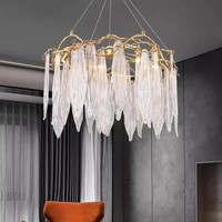 Lampe moderne en cristal, lustre élégant en forme de branche en cristal pour le salon et la salle à manger