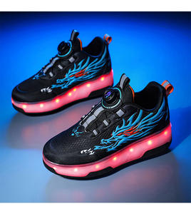 <span class=keywords><strong>Chaussures</strong></span> à <span class=keywords><strong>roulettes</strong></span> JIAXIN avec roues, <span class=keywords><strong>chaussures</strong></span> rapides pour garçons et filles, quatre roues, lumières LED clignotantes, patins à <span class=keywords><strong>roulettes</strong></span> invisibles avec freins - Product Image 5