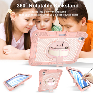 Étui de protection durable pour tablette enfant, coque antichoc 3 couches avec béquille rotative et emplacement pour stylet pour <span class=keywords><strong>iPad</strong></span> <span class=keywords><strong>Air</strong></span> M2 M3 M4 - Product Image 5