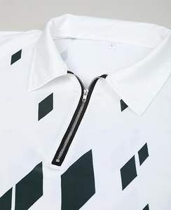 Polo de golf coupe ajustée décontracté pour homme Tops à fermeture éclair à manches courtes Caractéristique séchage rapide Tissu en soie Taille XL Technique légère rayée - Product Image 6