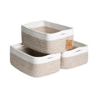 Petits Paniers de Rangement Tissés en Coton 11,8''*8''*4,5'' pour Organisation de Placard et Chambre d'Enfant