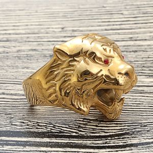 Bague Tigre en Or pour Homme, Style Punk, Acier Inoxydable, Forme Animale, Bijou Cadeau - Product Image 2